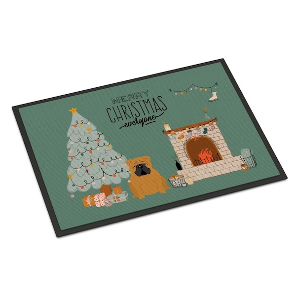 Carolines Treasures 18 x 27 in. Red English Bulldog Christmas Everyone Indoor or Outdoor Mat CK7685MAT - main